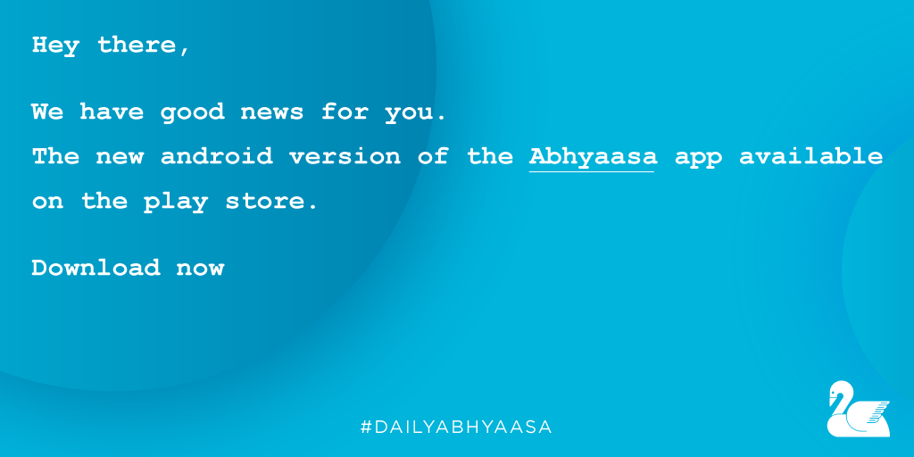 AbhyaasaApp's tweet photo. Hey there, 

We have good news for you. 
The new android version of the Abhyaasa app is available on the play store.  

Download the Abhyaasa app now.
https://t.co/SXpaeURMMl

#artofliving #meditation #meditationtime #meditationart #meditationspace #meditationretreat https://t.co/u2zvtVlu7t