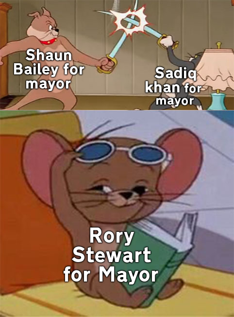 RoryStewartMeme's tweet photo. Just waiting for @RoryStewartUK to rejoin the race! https://t.co/Te0ZsC3F3p