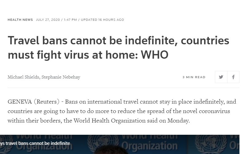 Anna87900505's tweet photo. Encouraging and true article announced by @WHO 
We have to take the responsibility, we should improve our attitude to safety measures. Self-isolation and enclosure must be a free choice.
#LiftTheTravelBan #TravelSafely #LoveIsEssential #LoveIsNotToursim https://t.co/mMRhr5zbHU