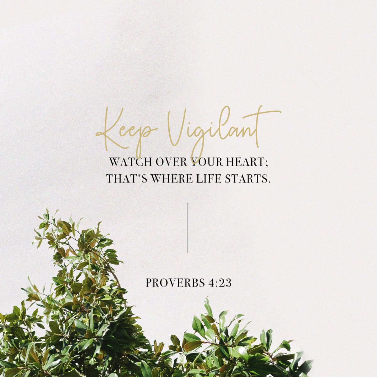 Keep vigilant watch over your heart; that’s where life starts. Don’t talk out of both sides… bible.com/97/PRO.4.23