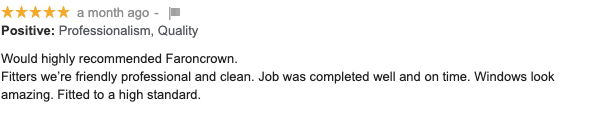 FaroncrownDoors's tweet photo. It's always great to receive 5-star reviews and recommendations! We'd like to thank anyone that has taken the time to do so! You can take a look at our reviews or write your own on Google here - https://t.co/Q0A0KSK4ji, https://t.co/AFcMx7CCbF