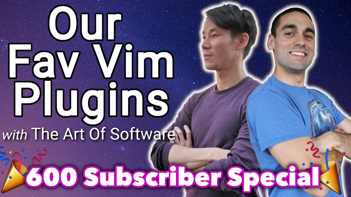 Ben_Kadel's tweet image. NEW VIDEO!
Very special 600 sub celebration (TY btw ❤️) A collab vid with another ace YouTuber @artofsoftwareuk 

We talk about Vim, how we got into it, our fav plugins &amp;amp; even briefly about our own custom plugins...

youtu.be/_S07gZGXfII

#vim #vimplugins #youtubechannel