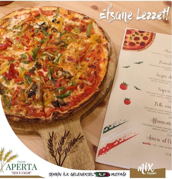 Gerçek İtalyan lezzetlerini sizlerle buluşturan Cucina Aperta’nın 😎 dillere destan Pizza’ları sizleri bekliyor 😍                                               #MixKayseri #YaşamMerkezi #Keyif #Yaşam #Eğlence #Mutluluk #HayatBizeMixGibi #LezzetiMixle #Pizza