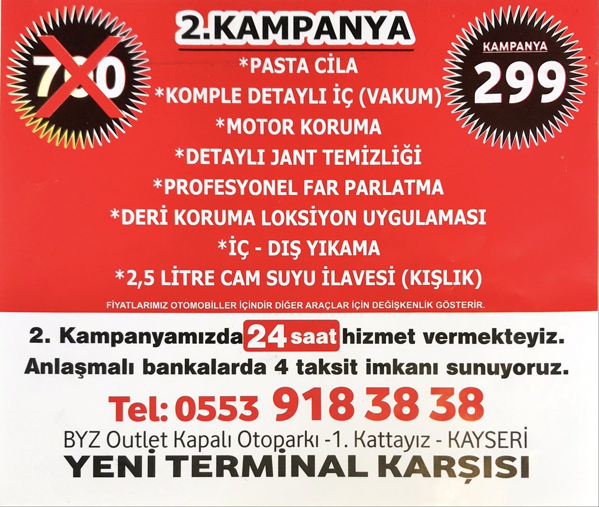 Premium araba temizliğiniz için MW Car Oto yıkamada dev kampanya..!📢

📍İç - Dış Yıkama 15 ₺
📍2. İç - Dış Yıkama 10 ₺ 😱

Sizleri de detaylı araç bakımınız için <a href="/mw/">Michael</a>.cardetailing’e bekleriz !😎🚙 

#ByzOutlet #Avm #AlısverisinHerRengi #MWCar #OtoYıkama #Vakum #Kampanya