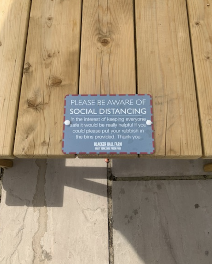 SelectequipLtd's tweet photo. COVID-19 Signs that we have designed, manufactured and installed for Blacker Hall Farm - to help create a one-way system and allow customers and staff to practice social distancing.
#COVID19Signs #Dispensers #SocialDistancing #Signage #Signs #Manufacturing #SignageManufacturing https://t.co/qZubbd50r0