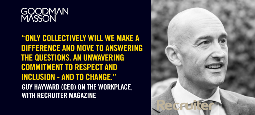 goodman_masson's tweet photo. Read how our CEO, @GuyHayward1 aims to find a solution for the issue with Diversity &amp; Inclusion across the sector, in this month's Recruiter Magazine...

👉https://t.co/rWHfjkGB1Y👈

#diversityandinclusion #diversityintheworkplace #modernworkplace #recruiter #ceoinsights https://t.co/uYOGongTXz
