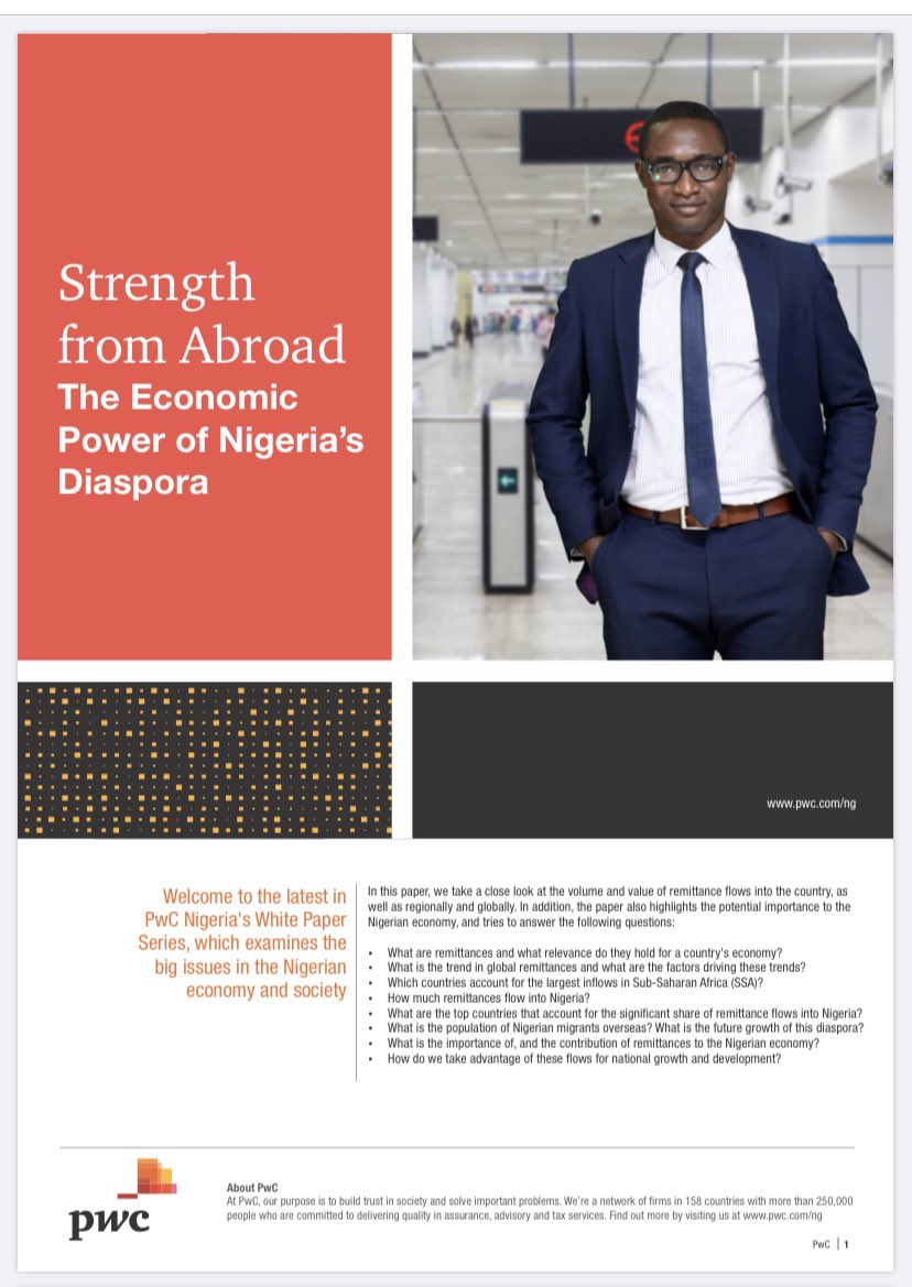 For a diaspora that remitted $23.6 billion in 2018, representing 6.1% of Nigeria’s GDP and 14% increase from 2017, approx 83% of the federal govt 2018 budget in value. Circa $25.5 billion in 2019, a projected value of $29.8 billion in 2021 and $34.8 billion in 2023, that is huge.