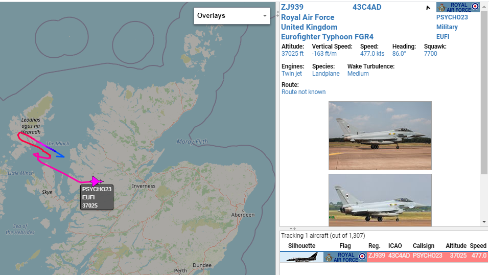 5472_nde's tweet photo. PSYCHO23 ZJ939 #RAF Typhoon #Squawk770 northern Scotland. 1147z https://t.co/axAsiVgM6x