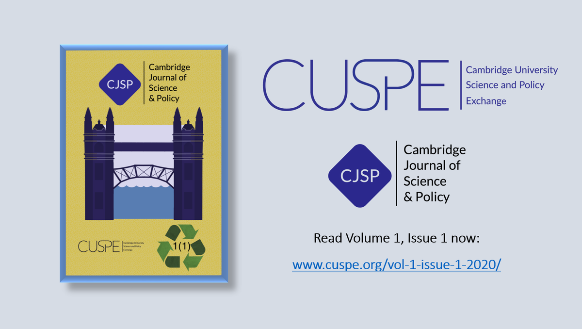 seizagirre's tweet photo. The first issue of the Cambridge Journal of Science &amp; Policy is out! 

This student-run peer-reviewed #scipol journal is an initiative of @CamCUSPE, featuring policy briefs, research reviews &amp; more! It's been a pleasure being part of the editorial team🔖

https://t.co/vEOZNvhUJq https://t.co/z0zIKO513I