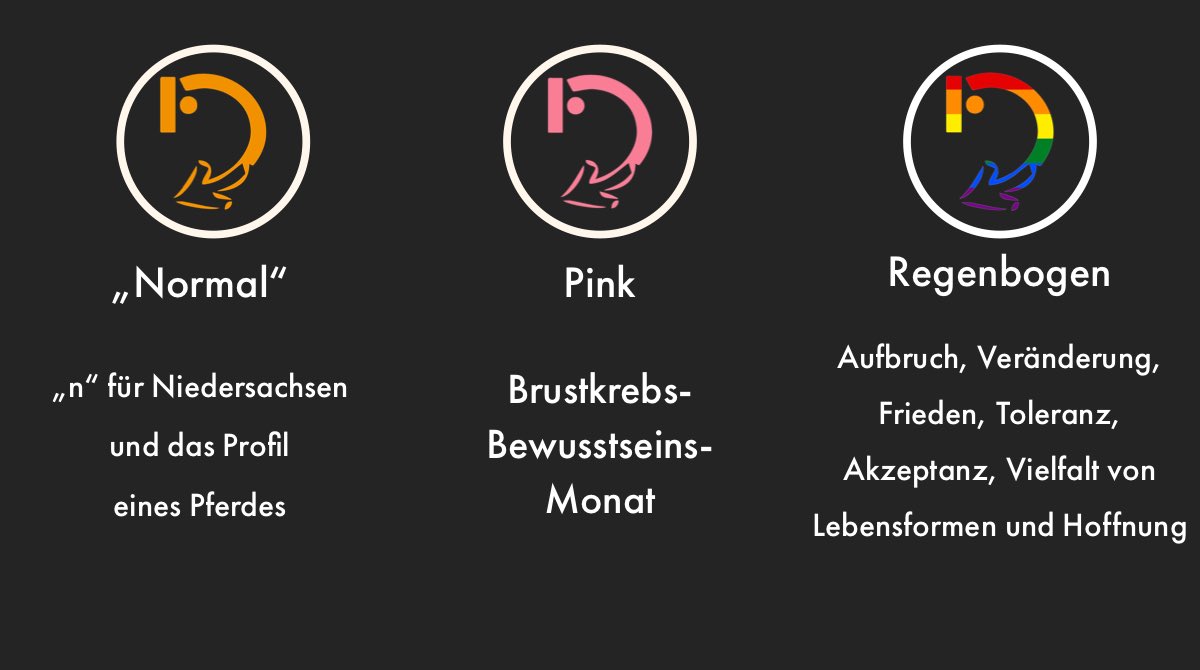 Wir möchten Euch gerne Zeigen, welche Ausführungen unser Logo haben wird, damit ihr immer wisst, was gerade ansteht 🤓✌️

Außerdem finden wir die Flagge beim Like #AlwaysProud super und wollten auch dazu twittern.