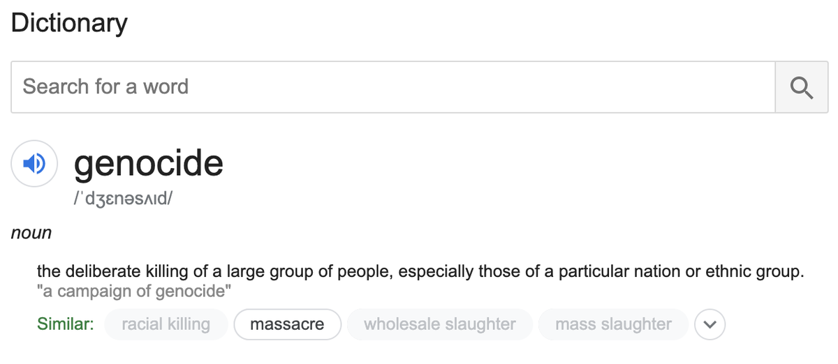 Firstly, a "genocide" is defined as "the deliberate killing of a large group of people, especially those of a particular nation or ethnic group". As you will find in this thread, this definition unquestionably applies to the massacre of Sunnis in Iraq & Syria.