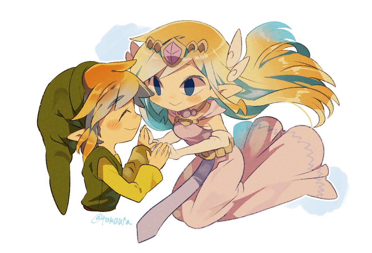 リンク(ゼルダの伝説) ,ゼルダ姫 「汽笛リンゼル 」|徳浦のイラスト