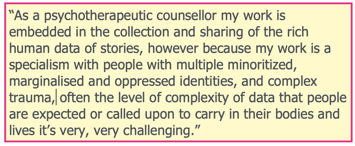 DACymru's tweet photo. Catching up with @gracequantock's work so I'm better informed, I wanted to share this intriguing quote with you, as a clue into her presentation tomorrow at 2pm. If you are as intrigued as I am you'll need to reserve a place, here: https://t.co/CCLE48KIgn #EndAbleism #CripTheTech https://t.co/INFS4ZI8w2
