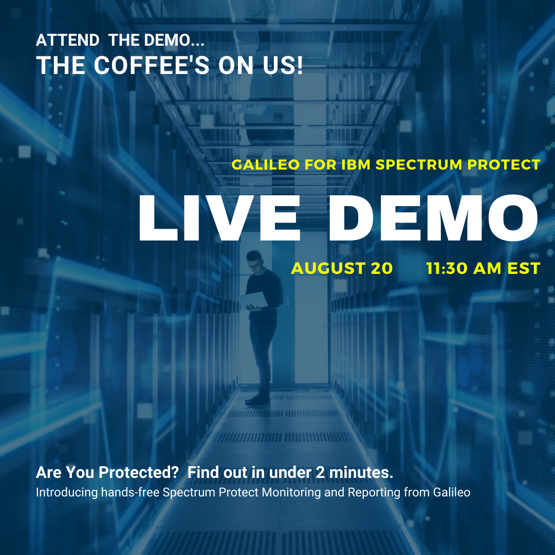 GalileoPE's tweet photo. [LIVE DEMO &amp; FREE COFFEE]  Hands-free monitoring &amp; reporting for your #SpectrumProtect environment like you've never seen before.  https://t.co/3KUoUQISyl  August 20 @ 11:30 AM EST. https://t.co/tAMSOyEsoU