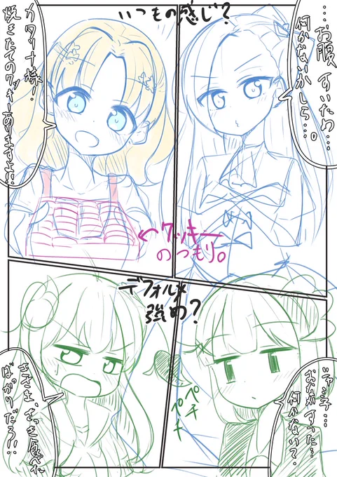 練習。今漫画描いてみたいキャラで、漫画のための絵柄みたいなのを模索部…