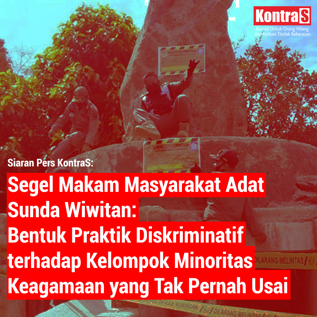 KontraS's tweet photo. Pekan lalu, kita dibuat tak habis pikir dengan peristiwa segel makam Masyarakat Adat Sunda Wiwitan di Kuningan, Jawa Barat.

Kebebasan beragama dan berkeyakinan memang masih jadi barang mahal bagi kelompok minoritas. 

Simak sikap KontraS selengkapnya di:
https://t.co/P4nfHweqa3 https://t.co/6nQTbuKQvt