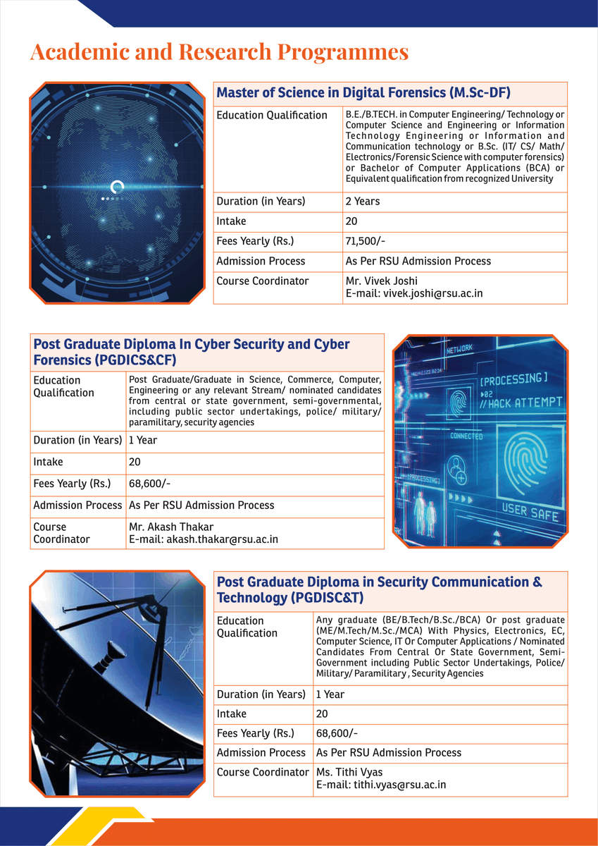 rru_sitaics's tweet photo. Brochure for Courses offered by School of Information Technology & Cyber Security (SITCS)
Brochure Link: https://t.co/yDOPSMpJ0e
#sitcs #RakshaShaktiUniversity #computerscience #informationtechnology #btechadmission #admission2020 #CyberForensics #digitalforensics #btech #mtech https://t.co/nMyp0f3N7h