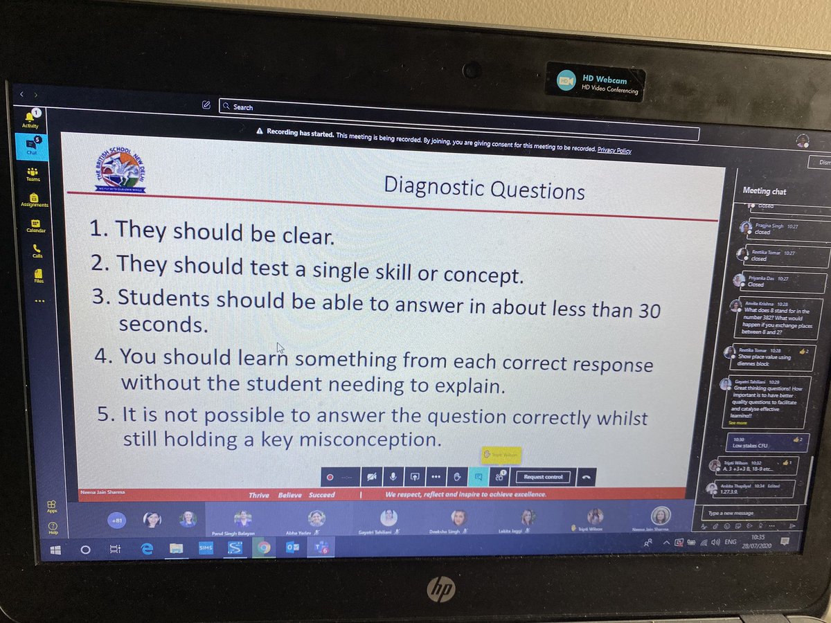 sneh_wadhwaney's tweet photo. Day 6 #TBSINSET2020 - a day packed with learning! Today’s sessions included: #InspireMaths with a focus on asking diagnostic questions, #blendedlearning the TBS way with great tools & strategies, #PLC on #HQTL with inspiring messages & next steps & #dataprotectionandprivacy! https://t.co/zMLJwZMGkN