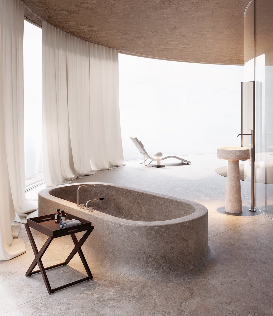 NATALIALABEL's tweet image. The 1980s James Bond inspired beach house of my dreams. The glass Cini Boeri fiam ghost chairs in the bedroom with the view. Heaven.