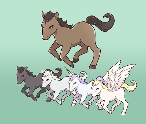 馬のイラストのtwitterイラスト検索結果