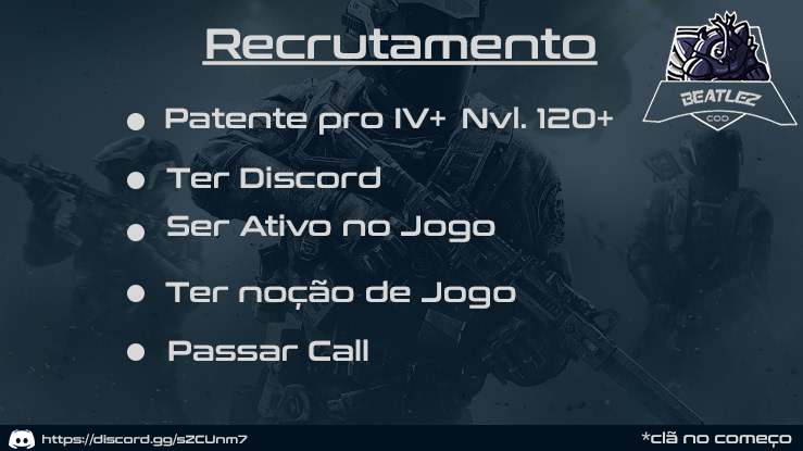 btzcod's tweet image. *Recrutamento*