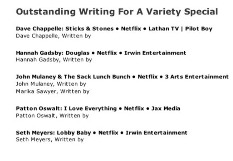 pattonoswalt's tweet photo. Just blown away by this honor. What a group of purely creative, brilliant, game-changing minds to be associated with. Off to buy a tuxedo shirt, jacket, and really nice pair of shorts and flip-flops. #Emmys https://t.co/iOL63Z7B3l