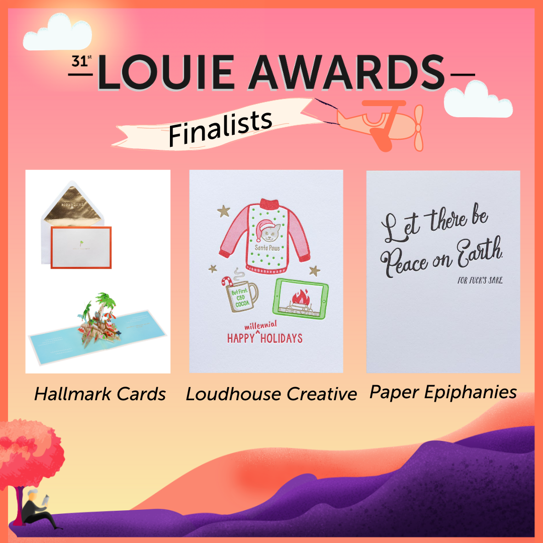 USGCA's tweet photo. Today we’d like to say congratulations to the 2020 LOUIE Award finalists in the Christmas Humorous category! 🎄🎁🎉 $5 &amp; below: @Hallmark, @PatentPress, &amp; @thecardbureau, + $5 &amp; above: @Hallmark, Loudhouse Creative, &amp; @PaperEpiphanies. https://t.co/WewxfErGrC https://t.co/X88yN0yGTy