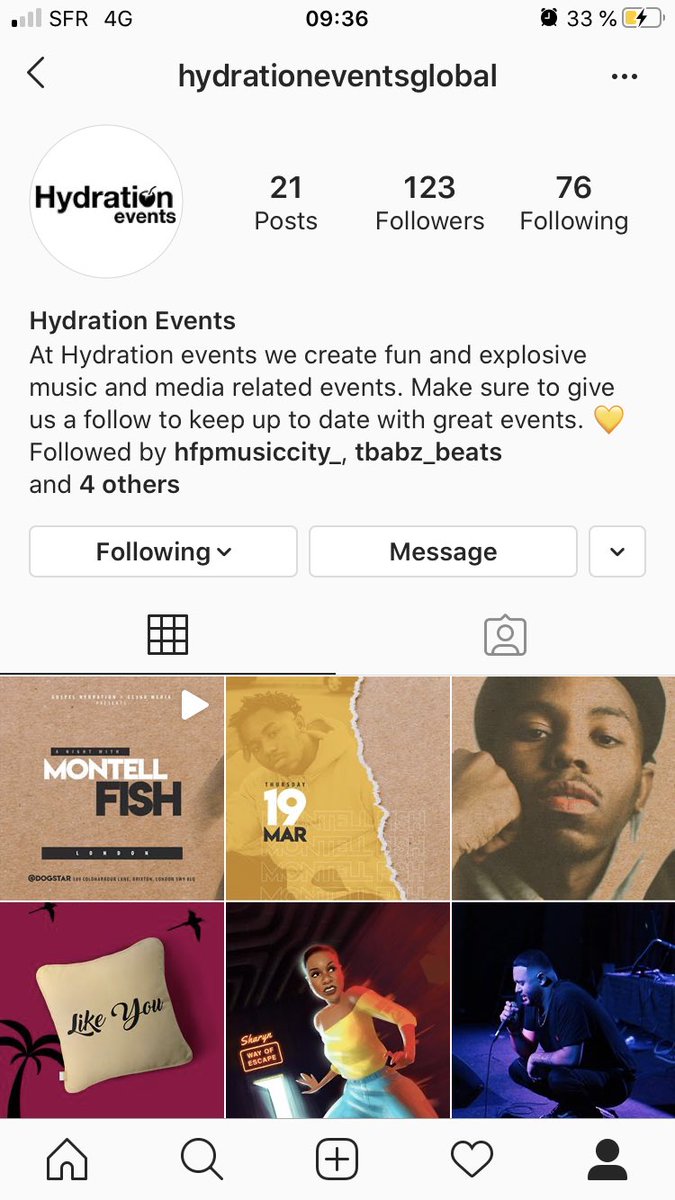 HYDRATION EVENTS (1)C’est une équipe de jeune entrepreneur qui organise des événements gospel !Hydration Events appartient à l’équipe Gospel Hydration. Leurs objectifs est de mettre en avant tout genre de gospel (reggae, afrogospel, rap, etc...)Royaume-Uni 