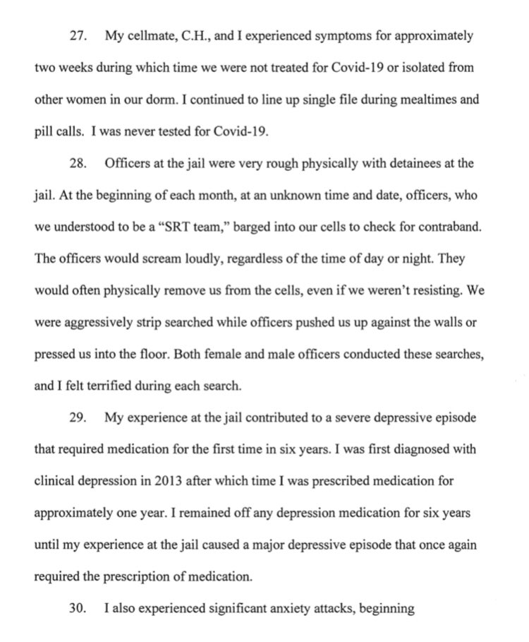 Imagine dealing with the horror of having COVID-19 while caged in a jail that shows you, daily, that they don’t care one bit about you. Then, add a violent SRT team that periodically burst into cells unannounced, aggressively strip searching you.