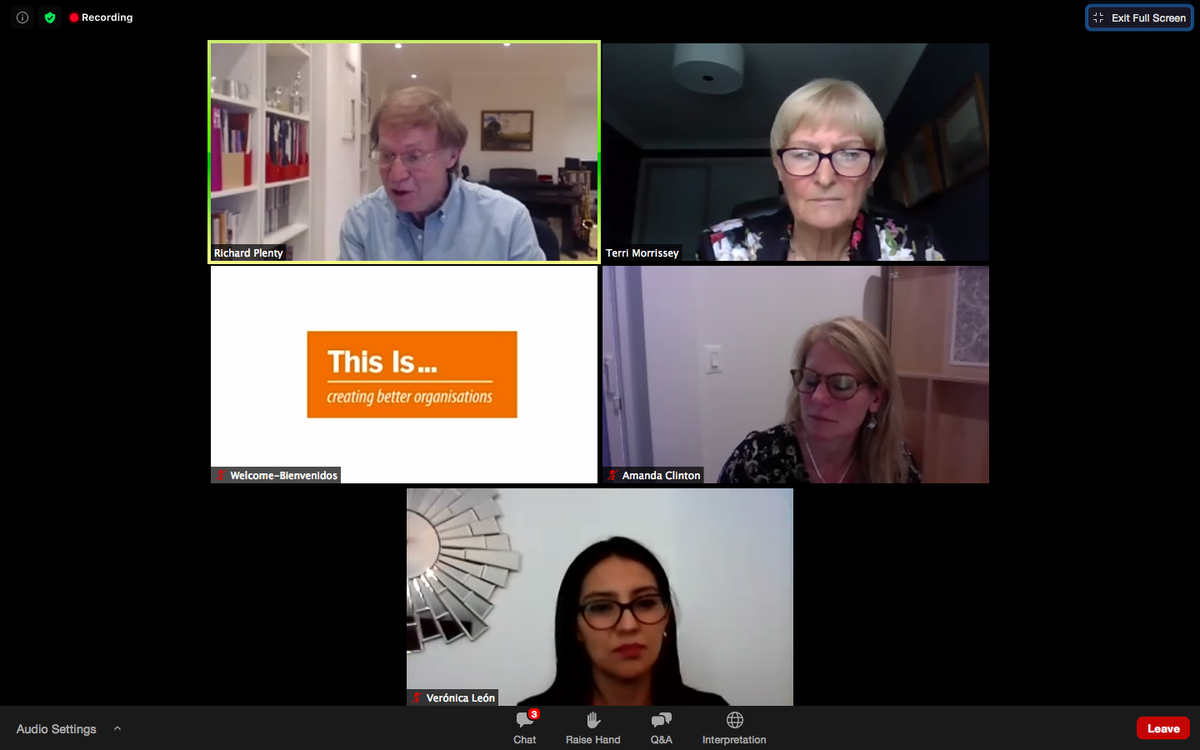 thisis_intl's tweet photo. Last week, Terri and Richard joined Dr Amanda Clinton (APA) and Veronica Leon for the Ecuador Psychologists’ zoom session “Uncertainty in Crisis” #uncertainty #uncertaintyrules #uncertaintyincrisis @APA @AmandaClinton @UTN_Ibarra https://t.co/QIjPodqLKg