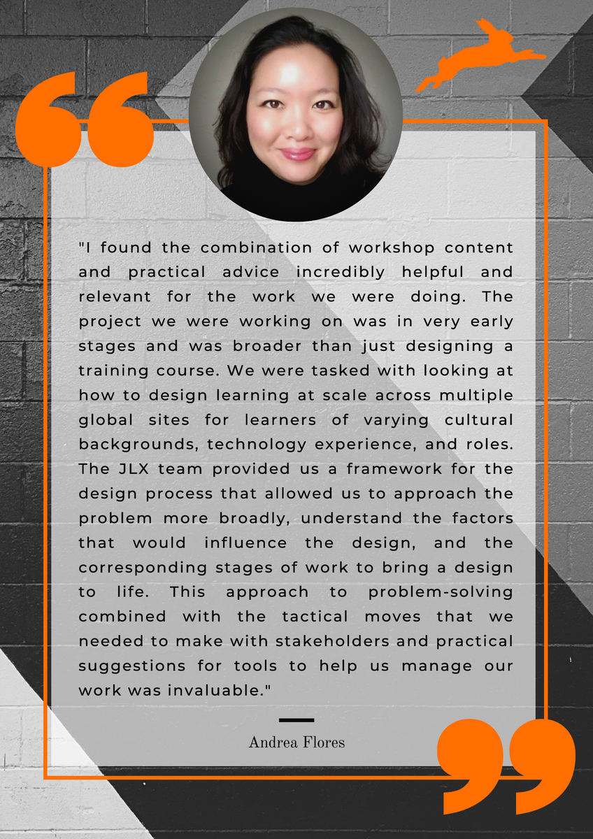 jsngrmn's tweet photo. "In addition to creating customized programs, Jackrabbit LX also offers workshops to guide organizations through every step in our process." Andrea Flores https://t.co/xXgLwu0TtF