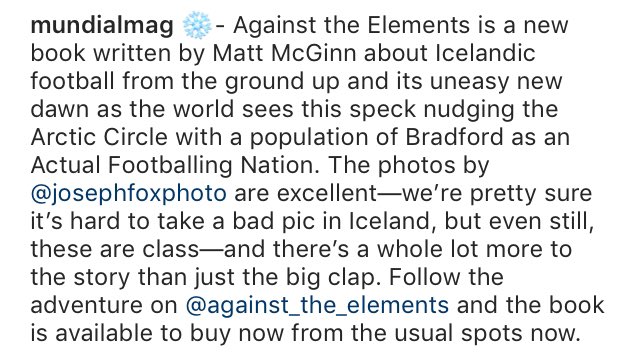 ATEIceland's tweet photo. The good eggs at @MundialMag have written some kind words to accompany @JosephFoxphoto’s images from Iceland. Takk!

#AgainsttheElements https://t.co/9tbpqvf3dz