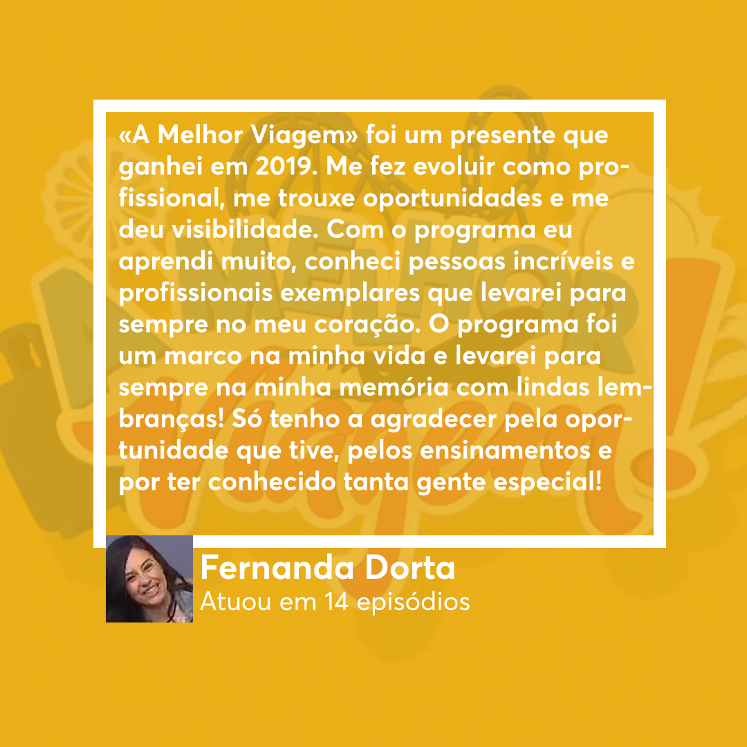 adielzwei's tweet photo. Fernanda Dorta (@fernandadorta_): «A Melhor Viagem me fez evoluir como profissional e me deu visibilidade. O programa foi um marco na minha vida»
#ProgramaAMelhorViagem https://t.co/hyptVkFYko