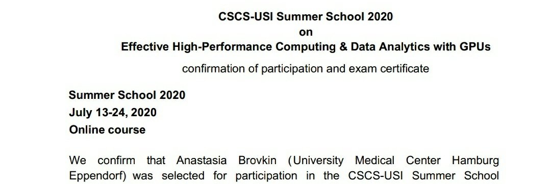 Sc1naps's tweet photo. 🎊🎉 passed exam for Swiss #Supercomputing #SummerSchool I've attended in parellel to #NeuromatchAcademy 💻👩‍💻

#GPUArchitecture #CUDA #OpenACC #InteractiveSupercomputing #pythonHPC #Rapids #Tensorflow https://t.co/JhMGnowQuv