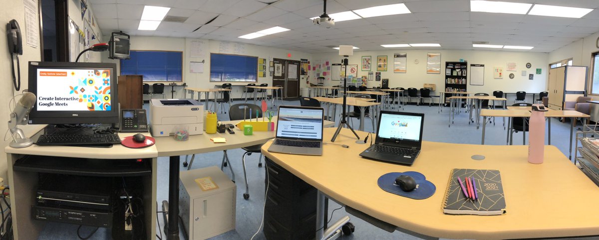 msemilyguthrie's tweet photo. Working from my classroom today to prep for Oxnard U and rOxnard without my kids! Shout out to @Wave2Robert for reconnecting my desktop and closing the ticket so I knew I could work here. #BetterTogetherOUHSD β€οΈ https://t.co/v41Xcu3EF0