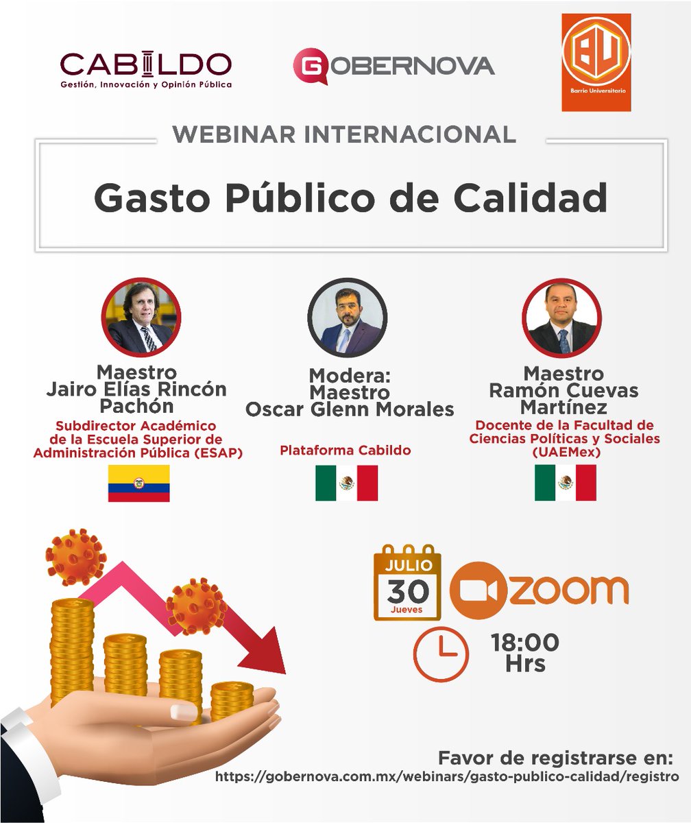 gobernova's tweet photo. 📌En el marco del Programa de Certificación en el Estándar de Competencia: Administración Gubernamental por Resultados, ECGAGR01.

➡Te invitamos al WEBINAR INTERNACIONAL gratuito, este 30 de julio 2020.

Regístrate aquí https://t.co/nhydtepA0R https://t.co/rKDBc43eXu