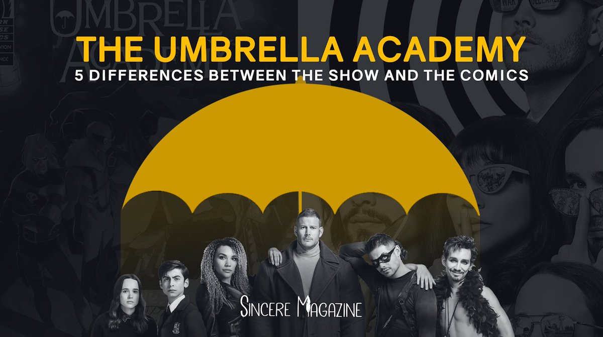 SincereMagazine's tweet photo. Just a few more days to go until the second season of #TheUmbrellaAcademy premieres on Netflix. In preparation for the new episodes, we had a look at the old ones and how they are different from the comic books they are based on.

🔗 https://t.co/KWlCIKyHAr https://t.co/qB2kiRrAi4