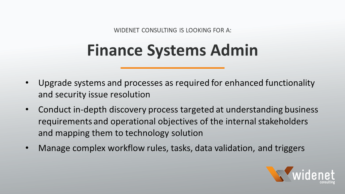 WideNetConsult's tweet image. Our Client is searching for a Finance Systems Admin! If you are a self-starter that enjoys collaborative teamwork, check out the full job description here: widenet-consulting.com/careers/

#FinanceSystemsAdmin #SeattleIT #WideNetConsulting