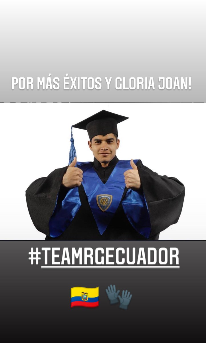 Tremenda atajada! 😃 🧤

Felicitaciones a nuestro #ArqueroRG 🔝 Joan López, por ser designado como MEJOR EGRESADO 👨‍🎓 del Instituto <a href="/IDV_EC/">Independiente del Valle</a>.

Por más éxitos y gloria! 🤜🏼🤛🏼

#TeamRGEcuador 🇪🇨 
#BornToBeAKepper 🌟