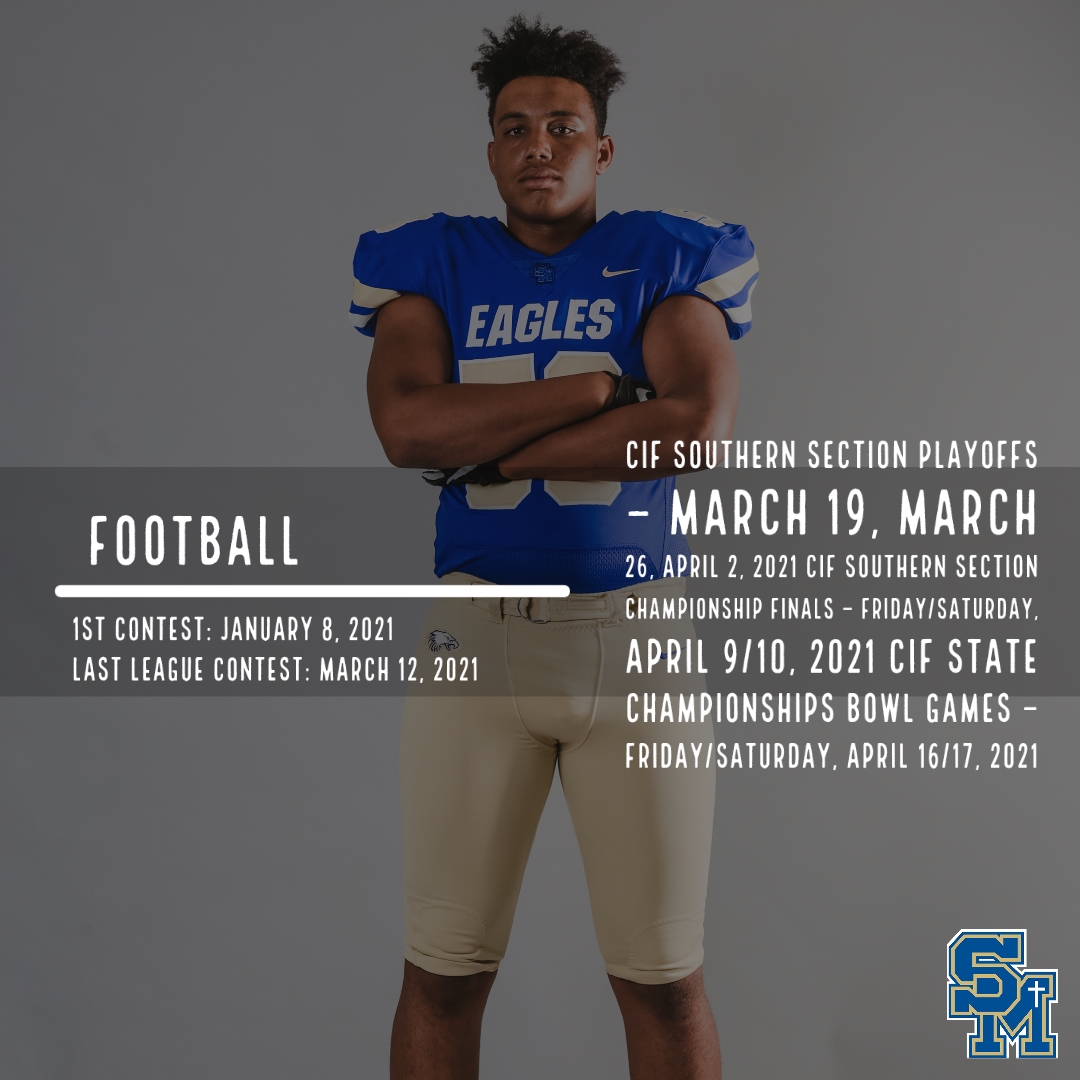 SMCHSAthletics's tweet photo. 2020-2021 Projected @CIFSS Seasons and Important Dates!

@SMCHS_XC | Dec. 26
@SMCHS_Football | Jan. 8
@CheerSmchs | TBA 

https://t.co/kswgKk3HzK https://t.co/Ak1X8WwbEU