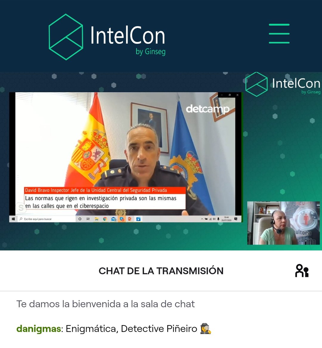 SrDanigmas's tweet image. Segunda jornada de #IntelCon2020 con nuestros #detectives más enigmáticos @Gma360 y @GuerreroRafael_ 🕵‍♀️🕵
para analizar la figura del #detective y la #ciberinvestigación, OSINT/SOCMINT, virtual HUMINT y contrainteligencia digital ▶🤖🚀 @gIntelSeg @Detcamp_
