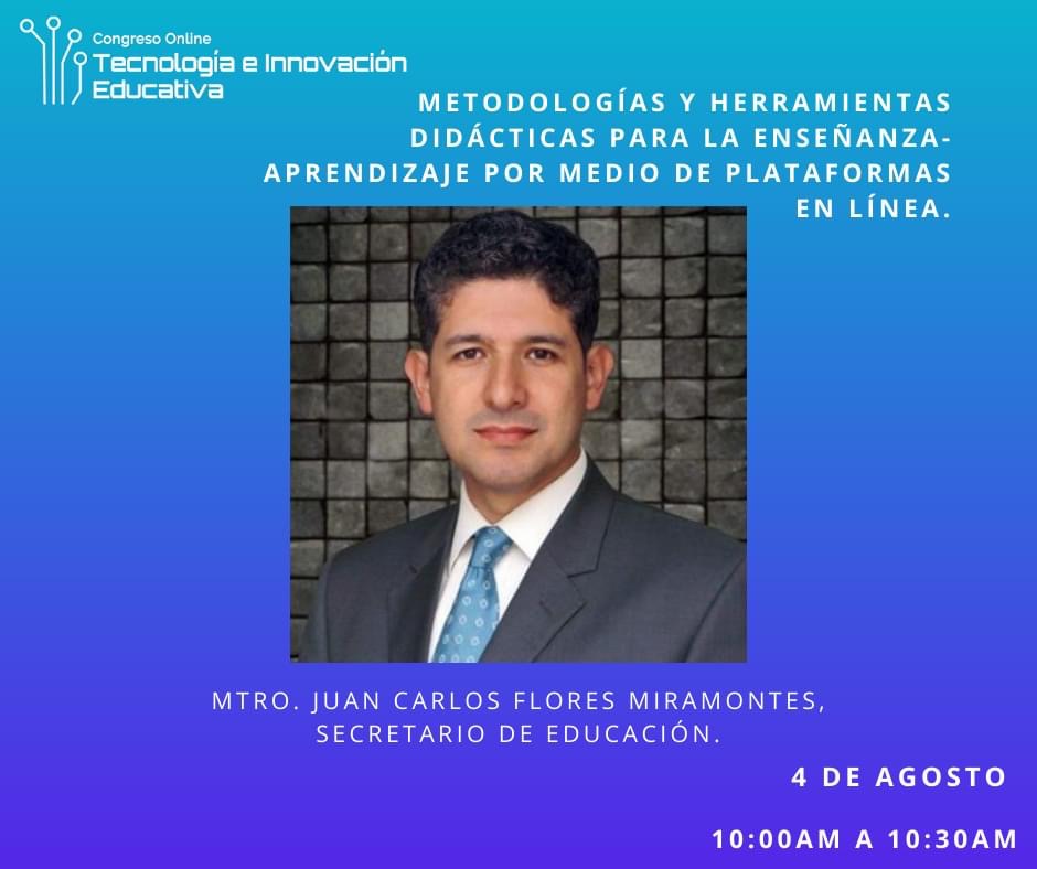 JALTECNOL's tweet photo. Estará con nosotros el titular de la Secretaría de Educación de Jalisco, Juan Carlos Flores en el Congreso Online Tecnología e Innovación Educativa. https://t.co/s5A8fWRdhY