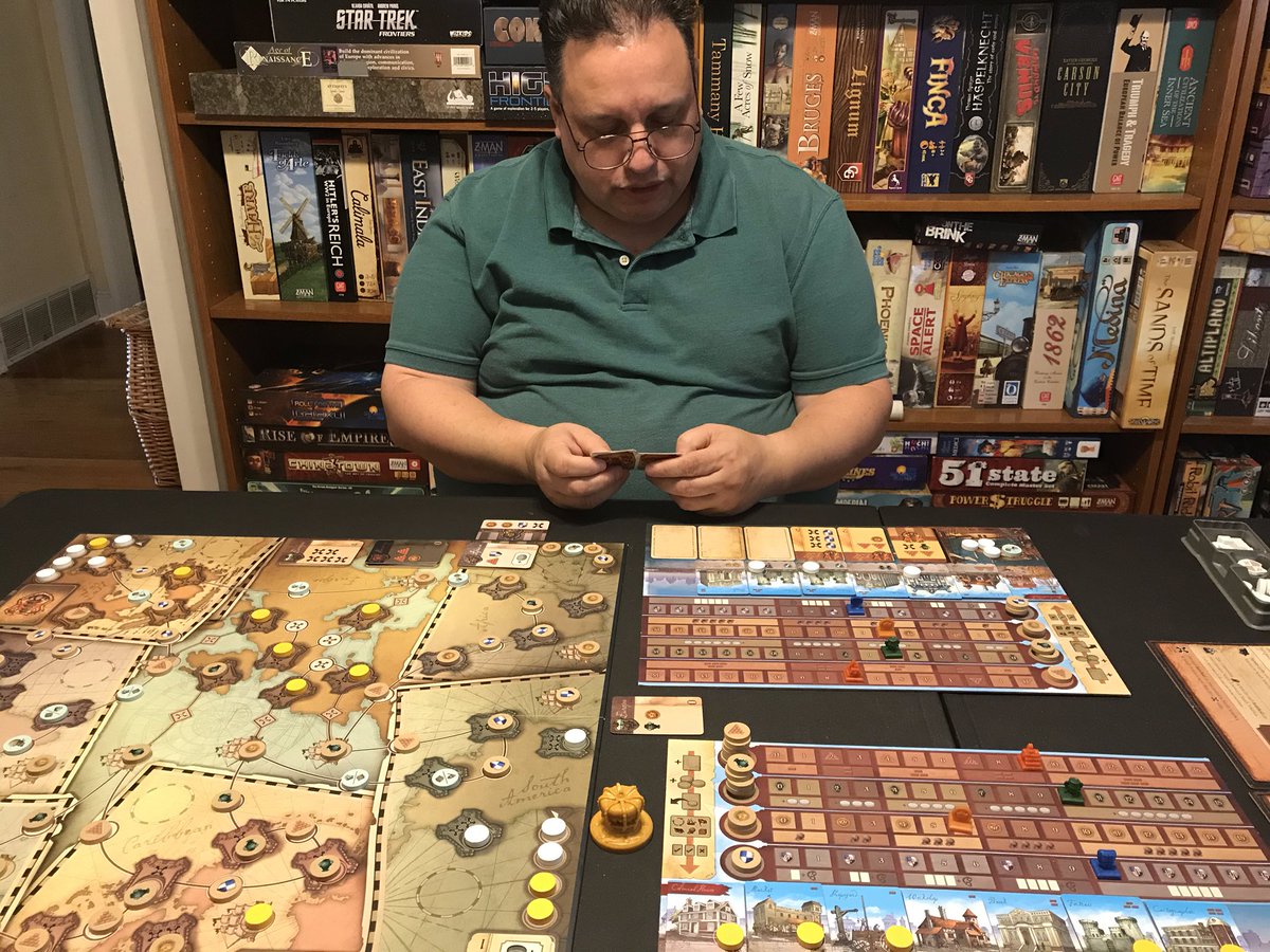 Finished the day with a play of Endeavor with some expansion elements that helps to keep the game fresh. A great game to play after the brain burn of Imperial Struggle. I’m amazed by the simplicity of the game play. Such great decisions and tension with such streamlined play!