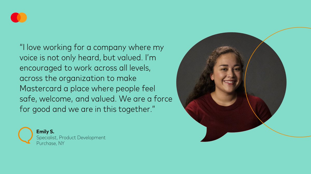 <a href="/simmyjain234/">Simmy Jain</a> @LaVidaGlamour Solving global problems takes collaboration and innovation. At Mastercard, employees from all levels and backgrounds are encouraged to speak up and contribute their ideas. Here is Emily’s story. #wearemastercard