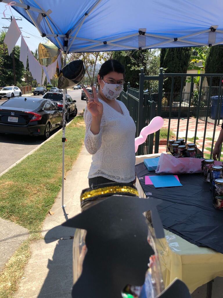 desisocal's tweet photo. Thanks to Paloma for setting up this wonderful drive up event to congratulate our recent @PCCLancer graduate! You are wonderful Jovanna! Two Associate of Arts certificates is a huge accomplishment. #2020grad #graduation #associateofarts https://t.co/CEiivkrkbr