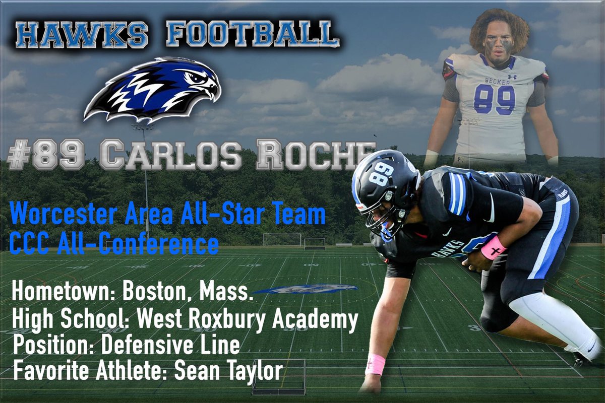 Holds down the interior gaps, hope your studying this Defensive Linemen, because he lives in the backfield 💥  #89 Sophomore Carlos Roche #Meetthe🦅 #2020