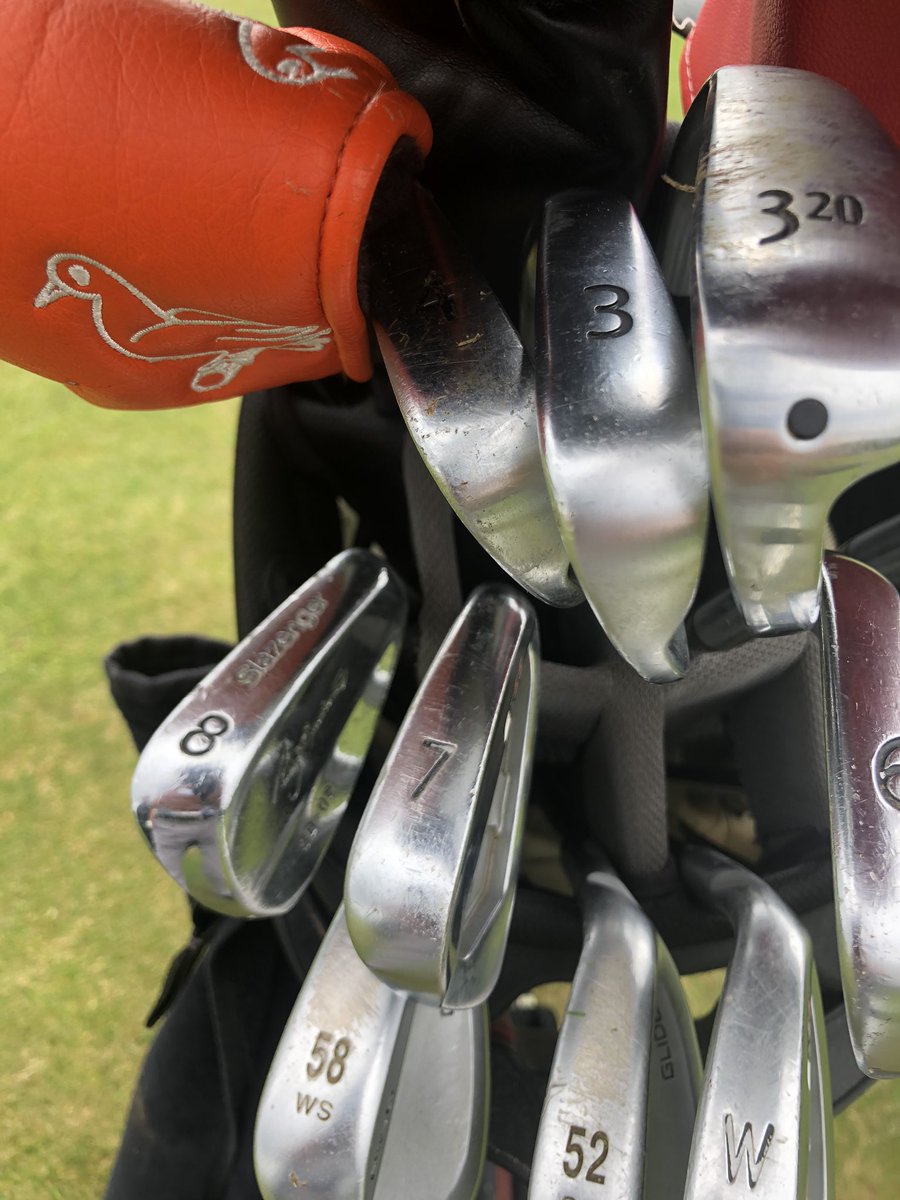 StuGolfPro's tweet photo. When you lose your @PINGTourEurope S55 8 iron for the second time in a year itโs time to change it to a @SeveBallesteros SB2. #iconic #oldsticks #slazengergolf #seve #SB2 ๐ https://t.co/uPfCEOx7FO