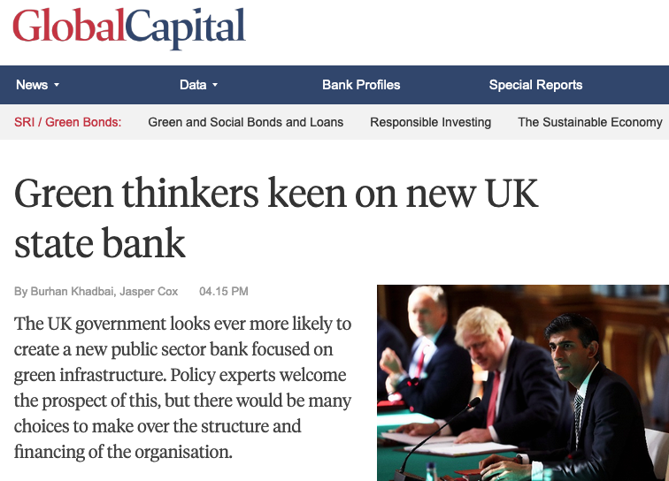 Rich <a href="/GlobalCapNews/">GlobalCapital</a> piece on the UK's prospective green infrastructure bank - but nothing on it issuing #greenbonds?!

Just <a href="/e3g/">E3G - Third Generation Environmentalism</a>'s admittedly appealing idea of it offering retail buyers debt 'backed by a portfolio of assets, some near them geographically'

globalcapital.com/article/b1mpm0…