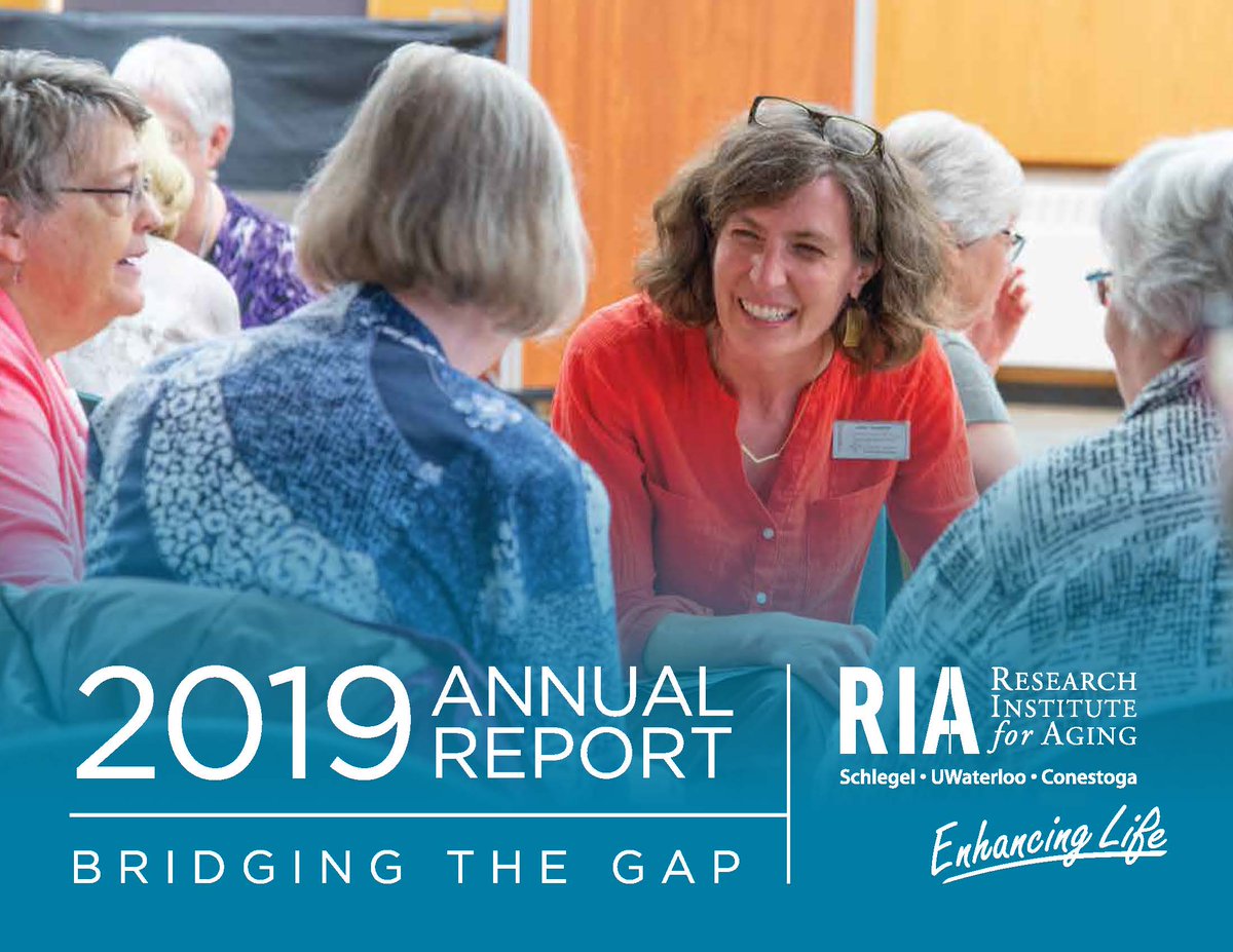 Aging_Institute's tweet photo. We are pleased to present the RIA’s 2019 Annual Report: Bridging the Gap. Learn how our research and innovations from 2019 are #EnhancingLife for older adults in Canada and around the world.
Learn more and read the report here: https://t.co/iW8SWszYA0 https://t.co/6nLyi47eZw