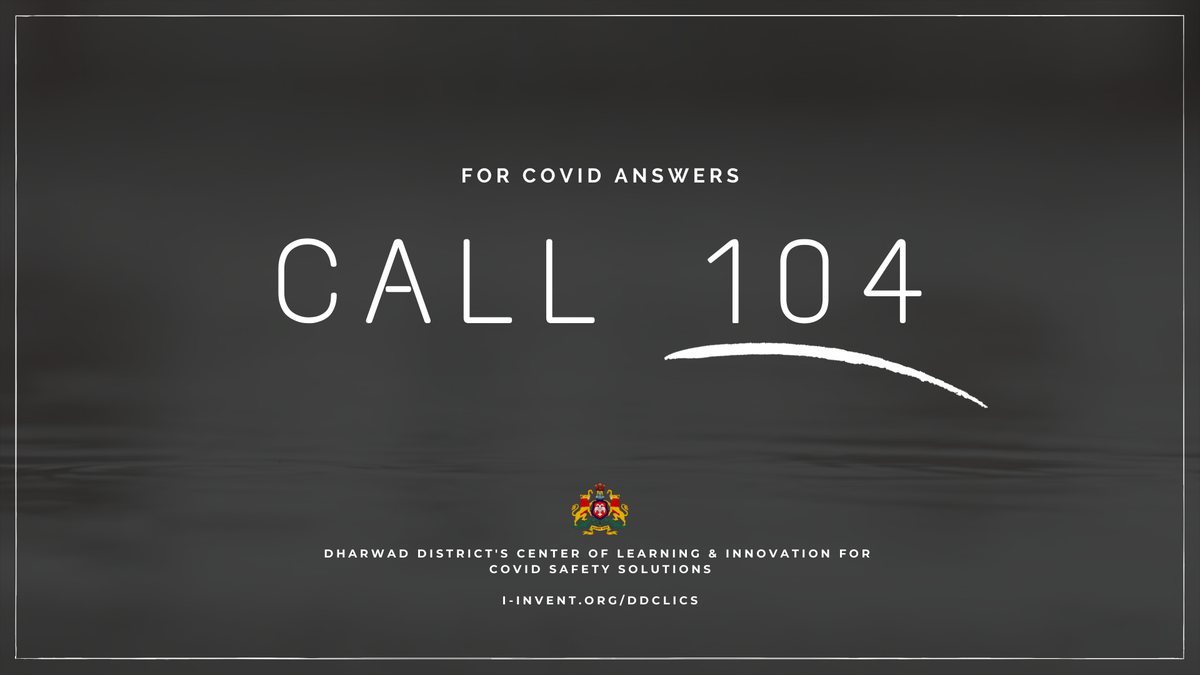 ddclics's tweet photo. Call 104 anytime for COVID Answers : Inviting Dharwad District residents. Feel free to download and share. Visit https://t.co/ehYHqzA3n3 for details
@iitdhrwd @airnews_dharwad @DcDharwad @DC_Dharwad @KLETechbvb @ibmrbschool #dharwad #hubballi #karnataka #india #COVID19 #ddclics https://t.co/ESIDsnPLqO